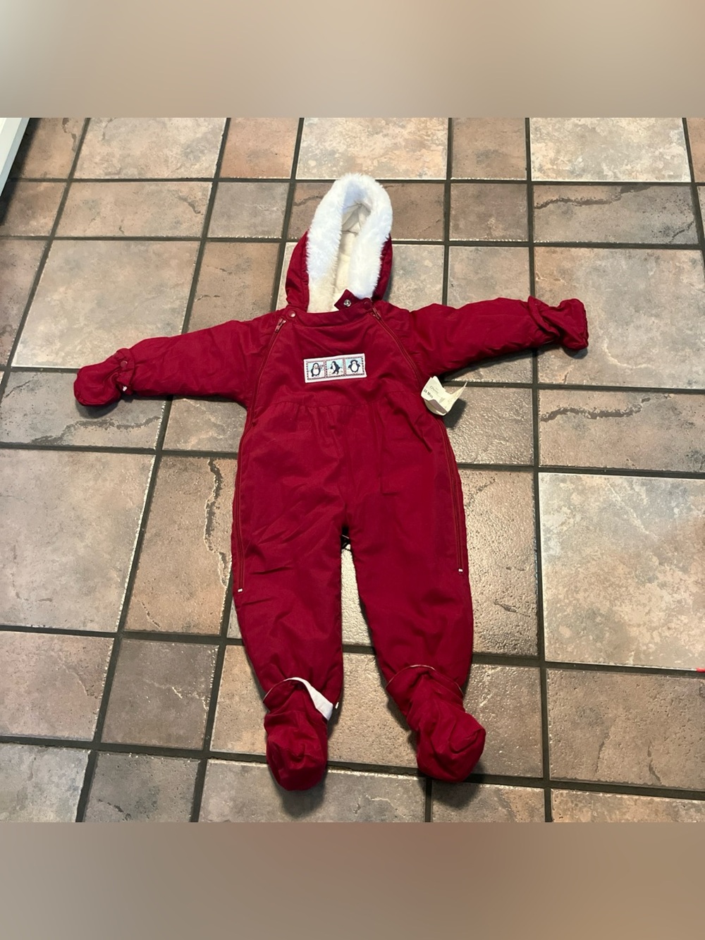 vintage snowsuit 24 months jcpenney red NWT